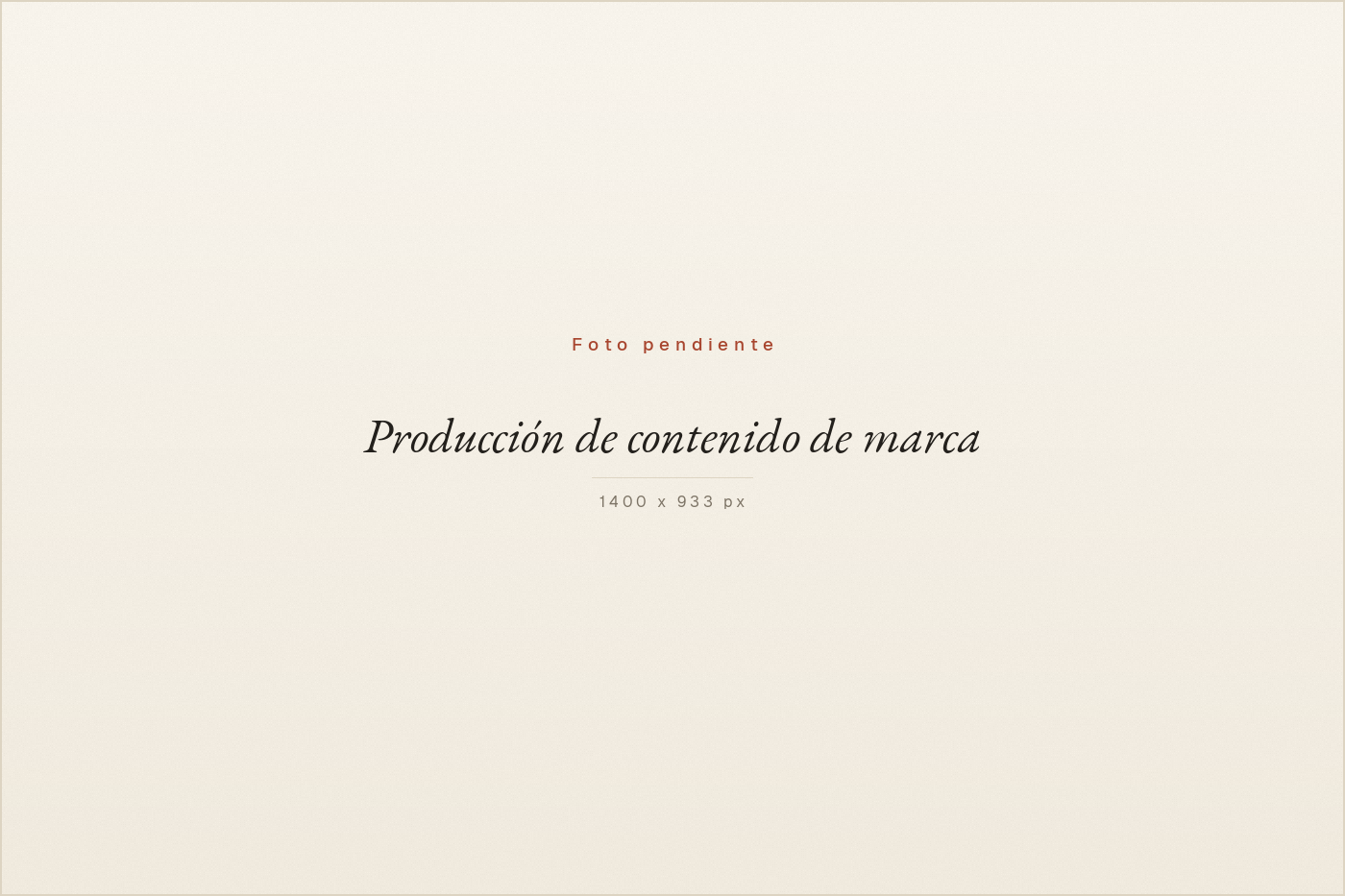 Producción de contenido de marca en una propiedad hotelera
